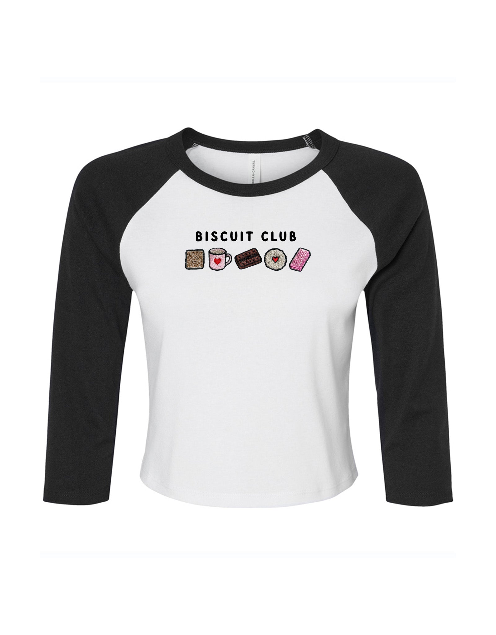 Biscuit Club Embroidered Micro Rib 3/4 Sleeve Tee