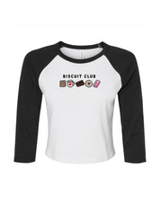 Biscuit Club Embroidered Micro Rib 3/4 Sleeve Tee