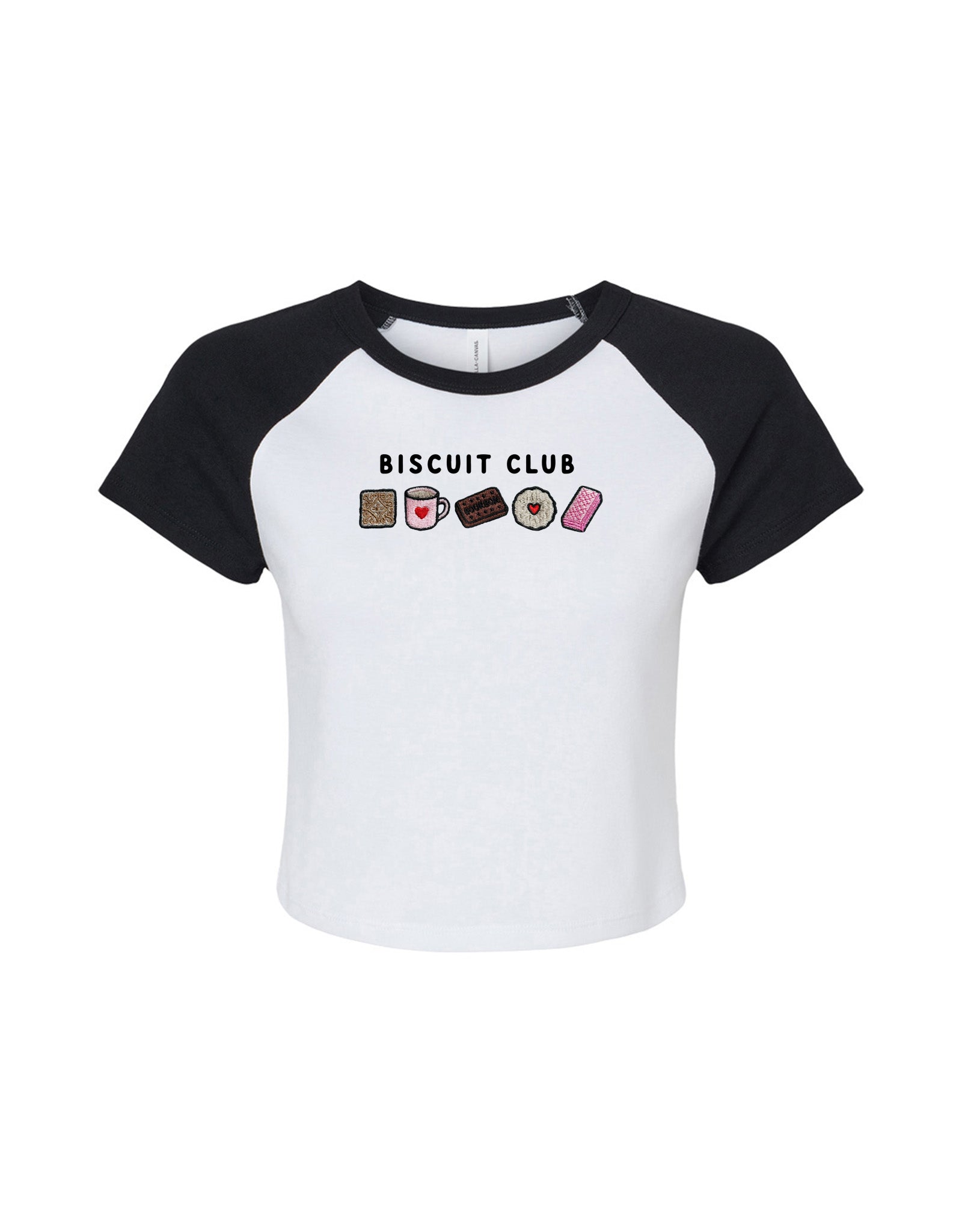 Biscuit Club Embroidered Micro Rib Raglan Baby Tee