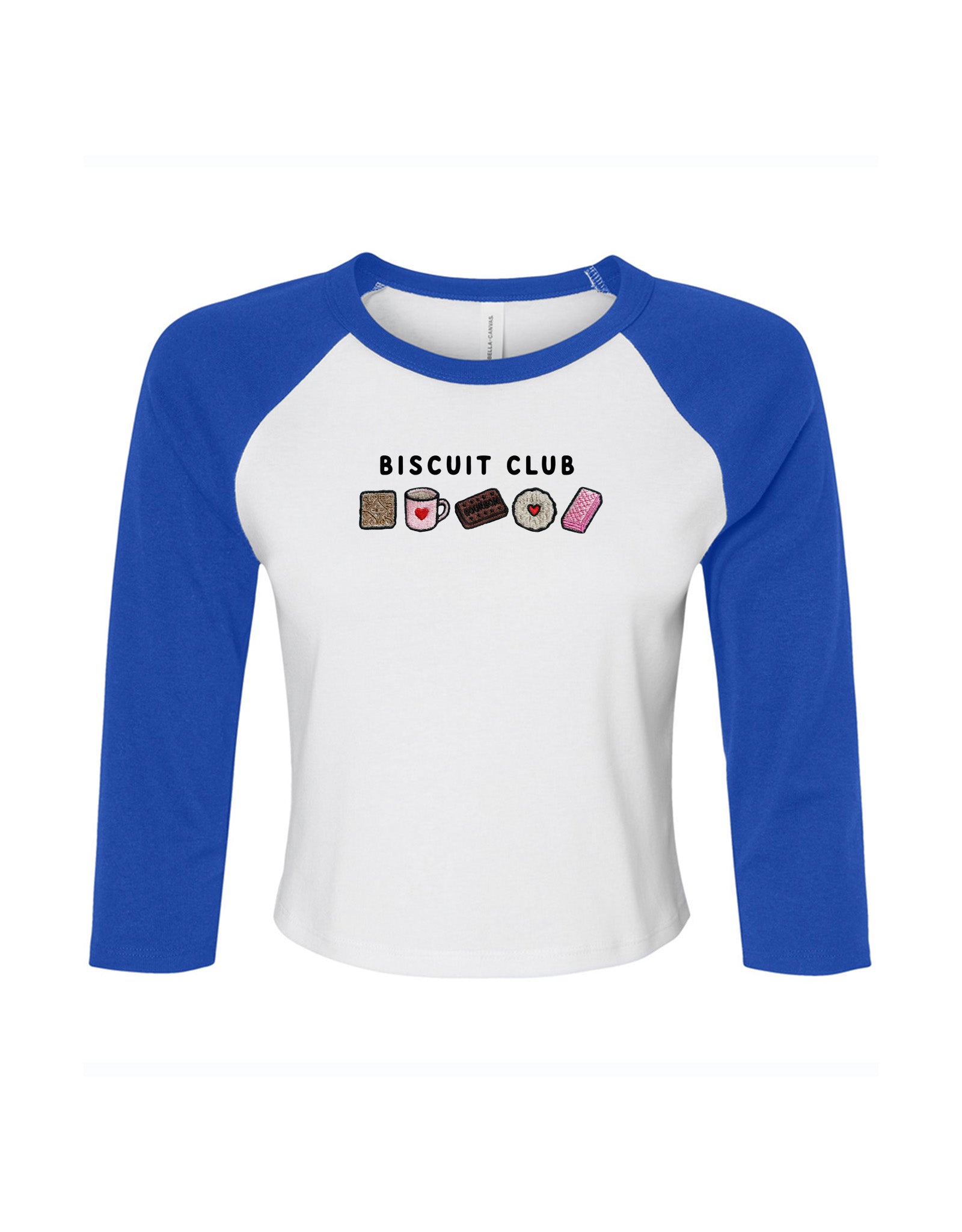 Biscuit Club Embroidered Micro Rib 3/4 Sleeve Tee
