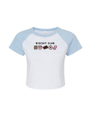 Biscuit Club Embroidered Micro Rib Raglan Baby Tee