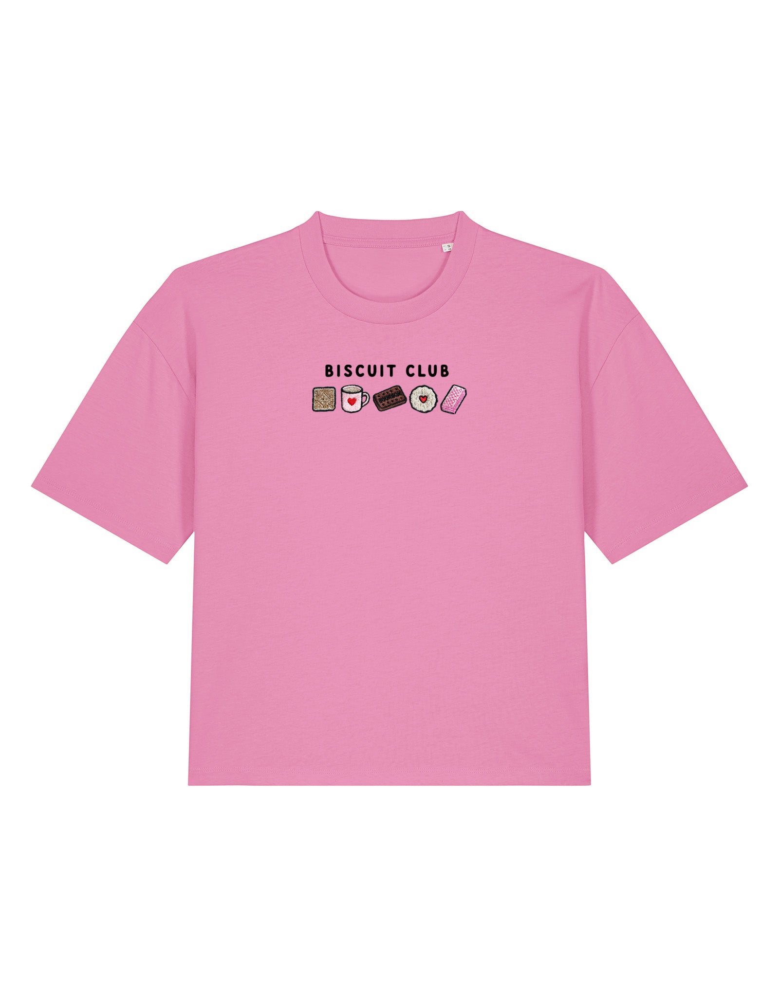 Biscuit Club Embroidered Boxy Organic Cotton Tee