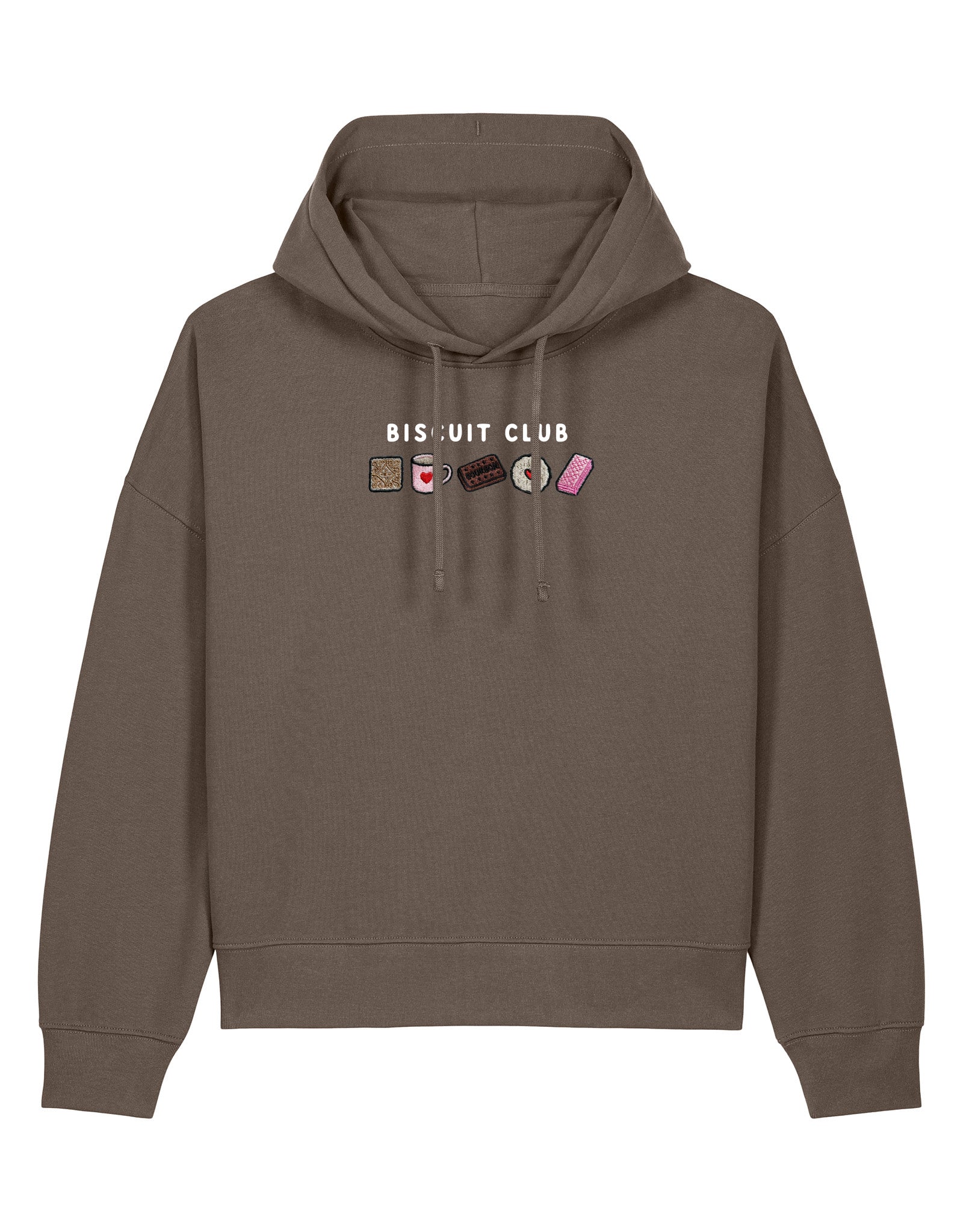Biscuit Club Embroidered Boxy Organic Cotton Hoodie
