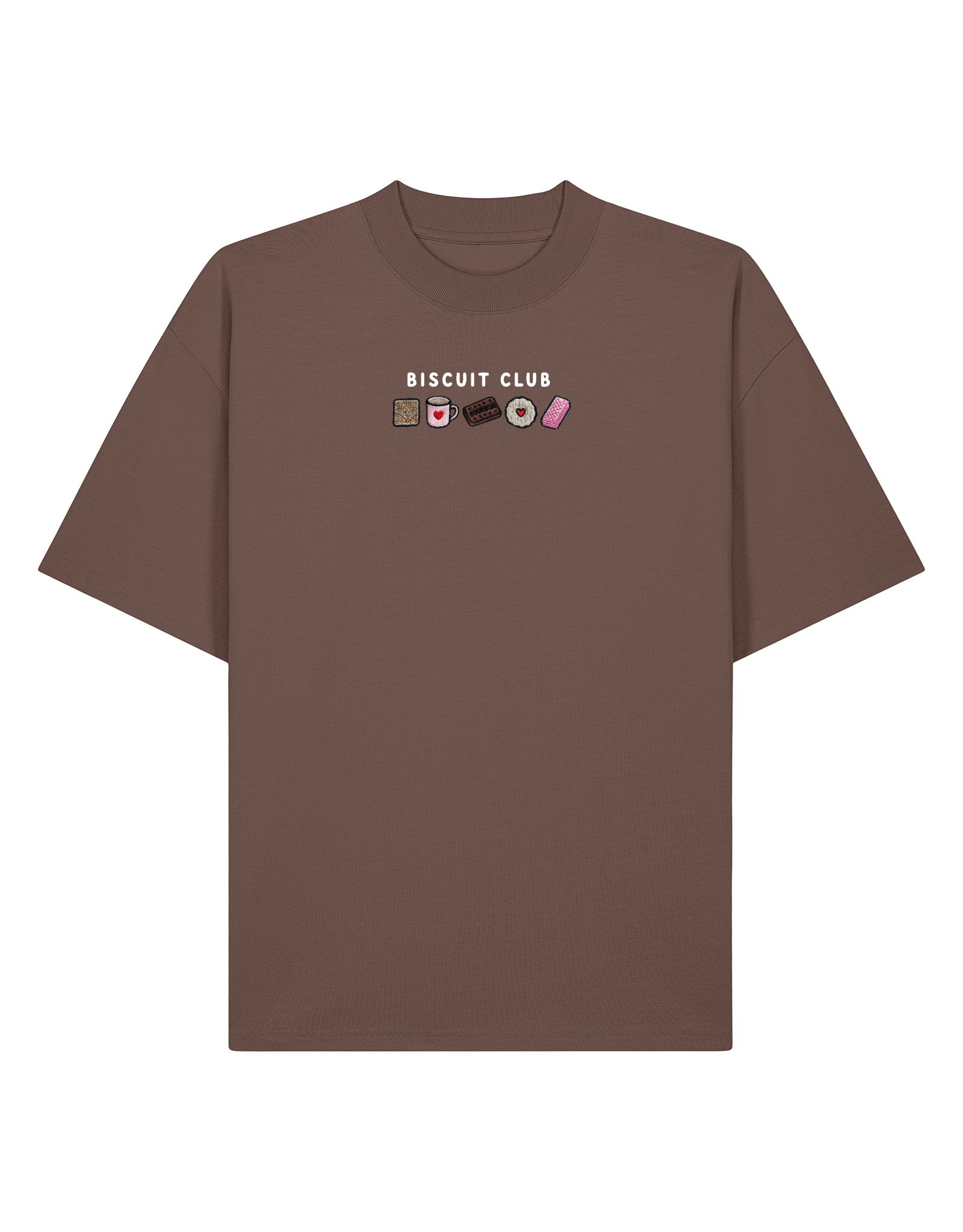 Biscuit Club Embroidered Oversized Organic Cotton Tee