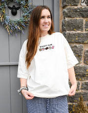 Biscuit Club Embroidered Oversized Organic Cotton Tee