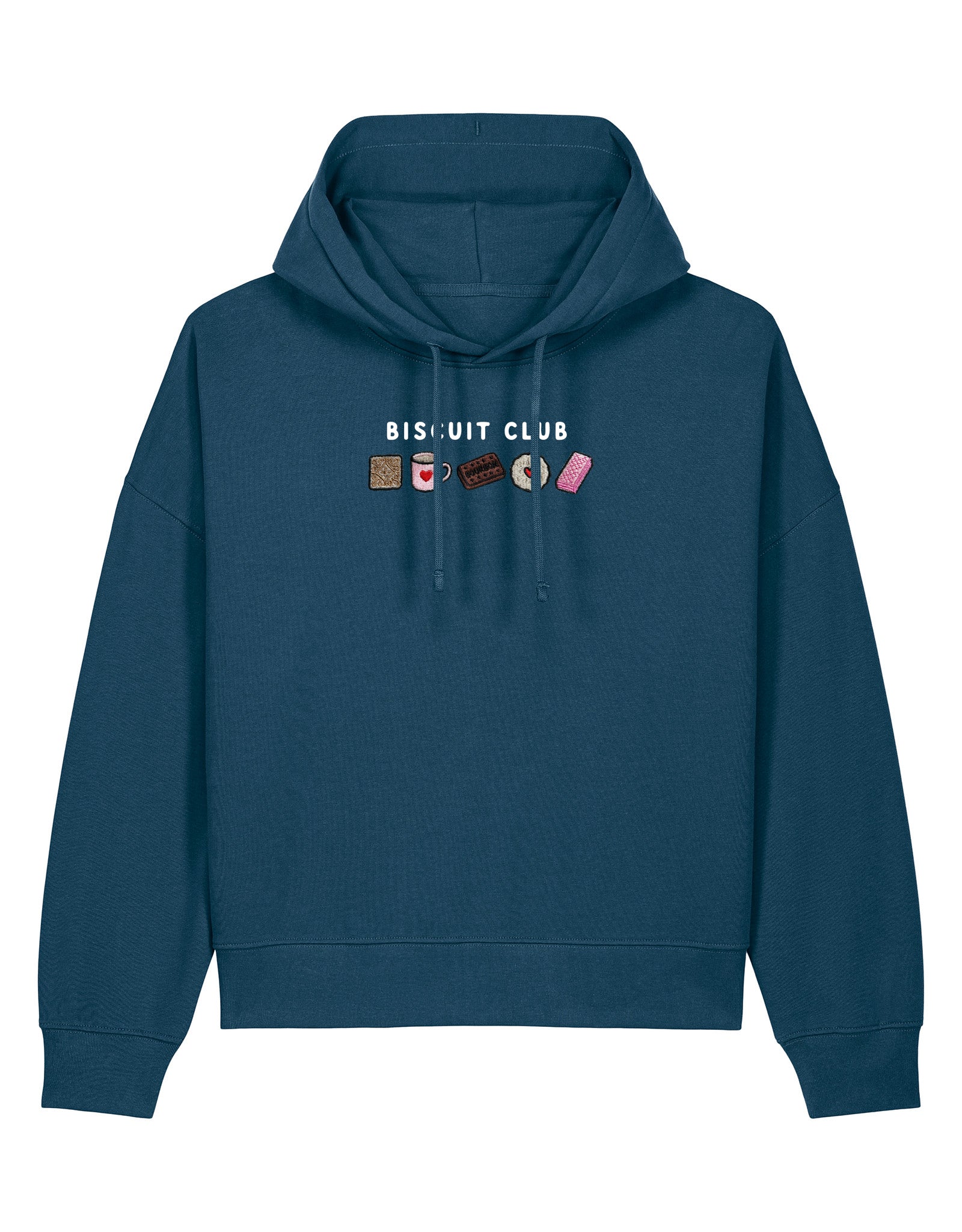 Biscuit Club Embroidered Boxy Organic Cotton Hoodie