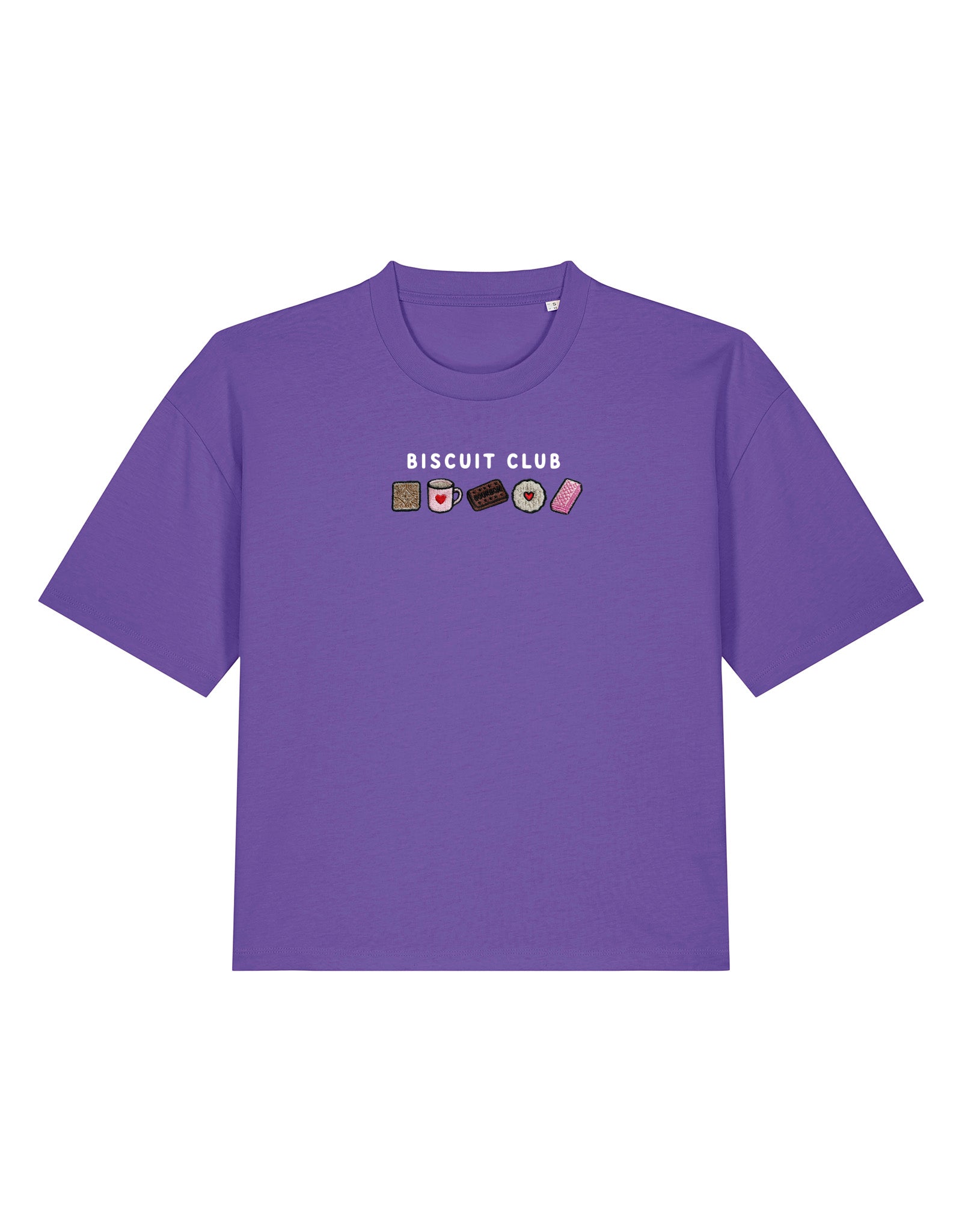 Biscuit Club Embroidered Boxy Organic Cotton Tee