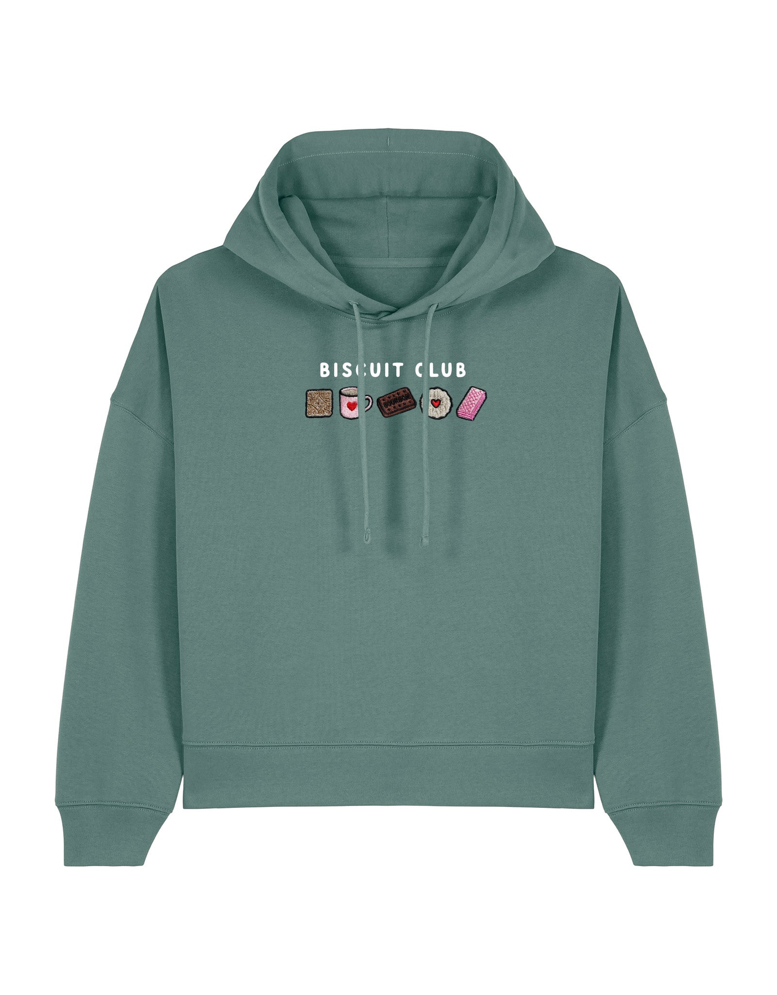 Biscuit Club Embroidered Boxy Organic Cotton Hoodie