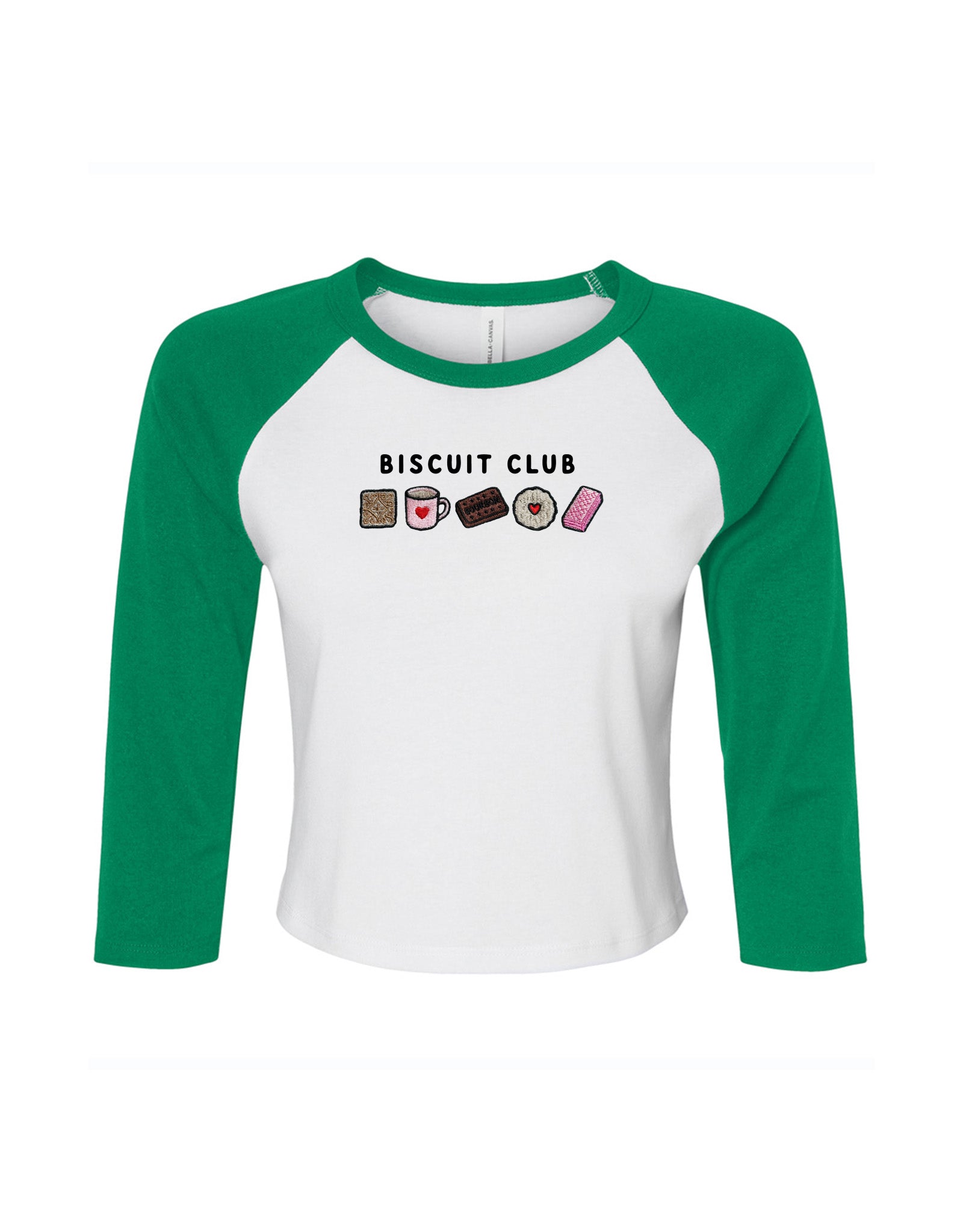 Biscuit Club Embroidered Micro Rib 3/4 Sleeve Tee