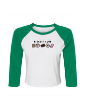 Biscuit Club Embroidered Micro Rib 3/4 Sleeve Tee