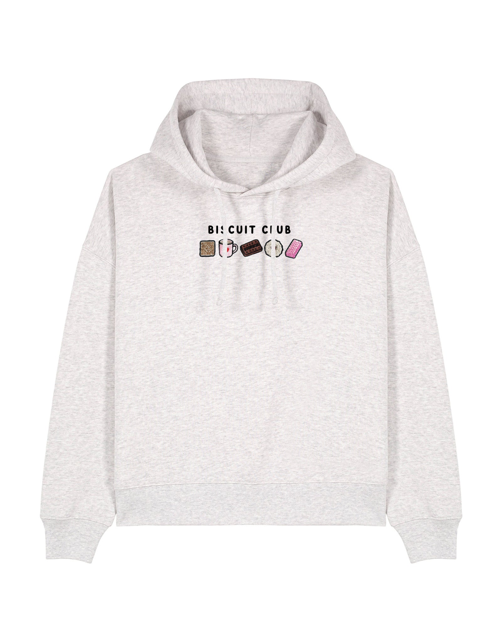 Biscuit Club Embroidered Boxy Organic Cotton Hoodie
