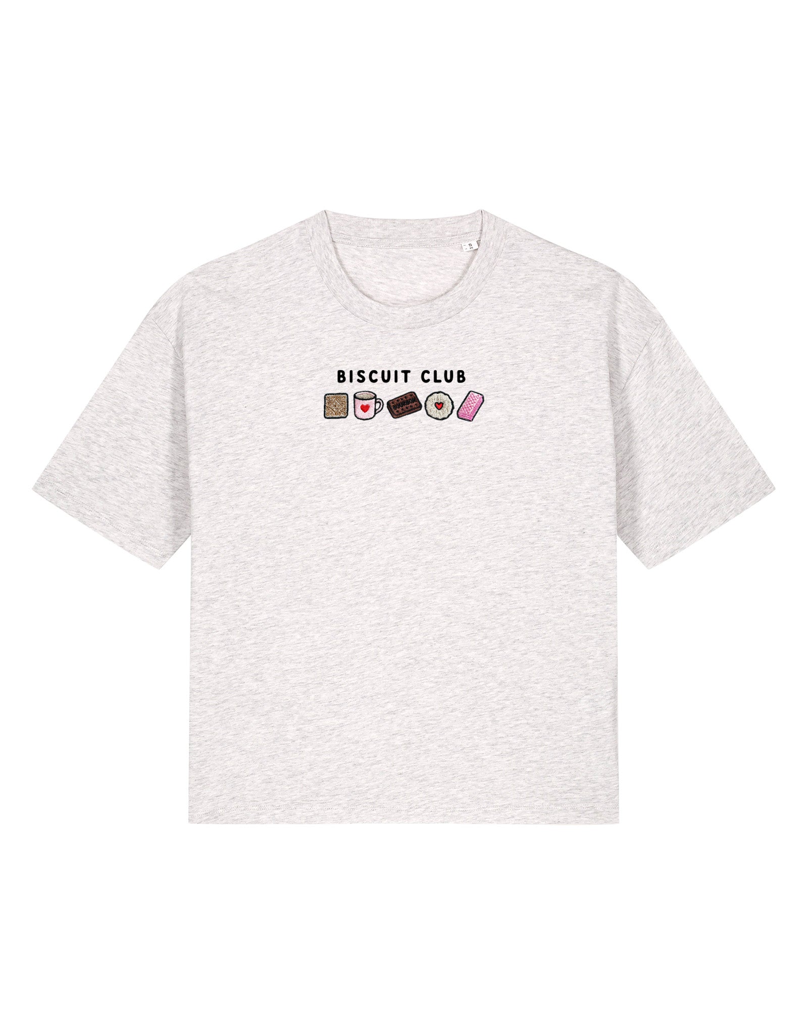 Biscuit Club Embroidered Boxy Organic Cotton Tee