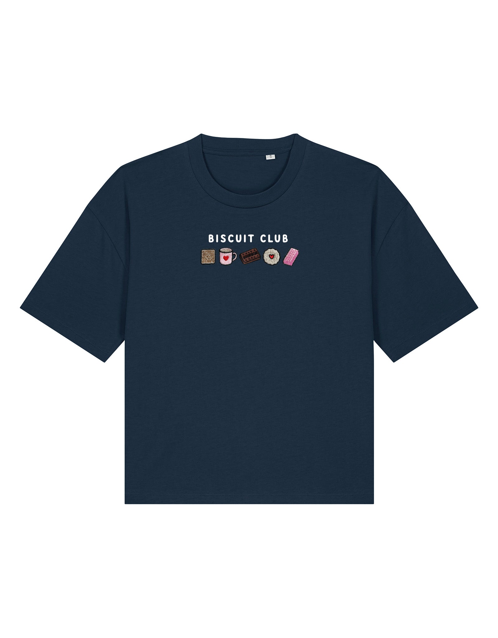 Biscuit Club Embroidered Boxy Organic Cotton Tee