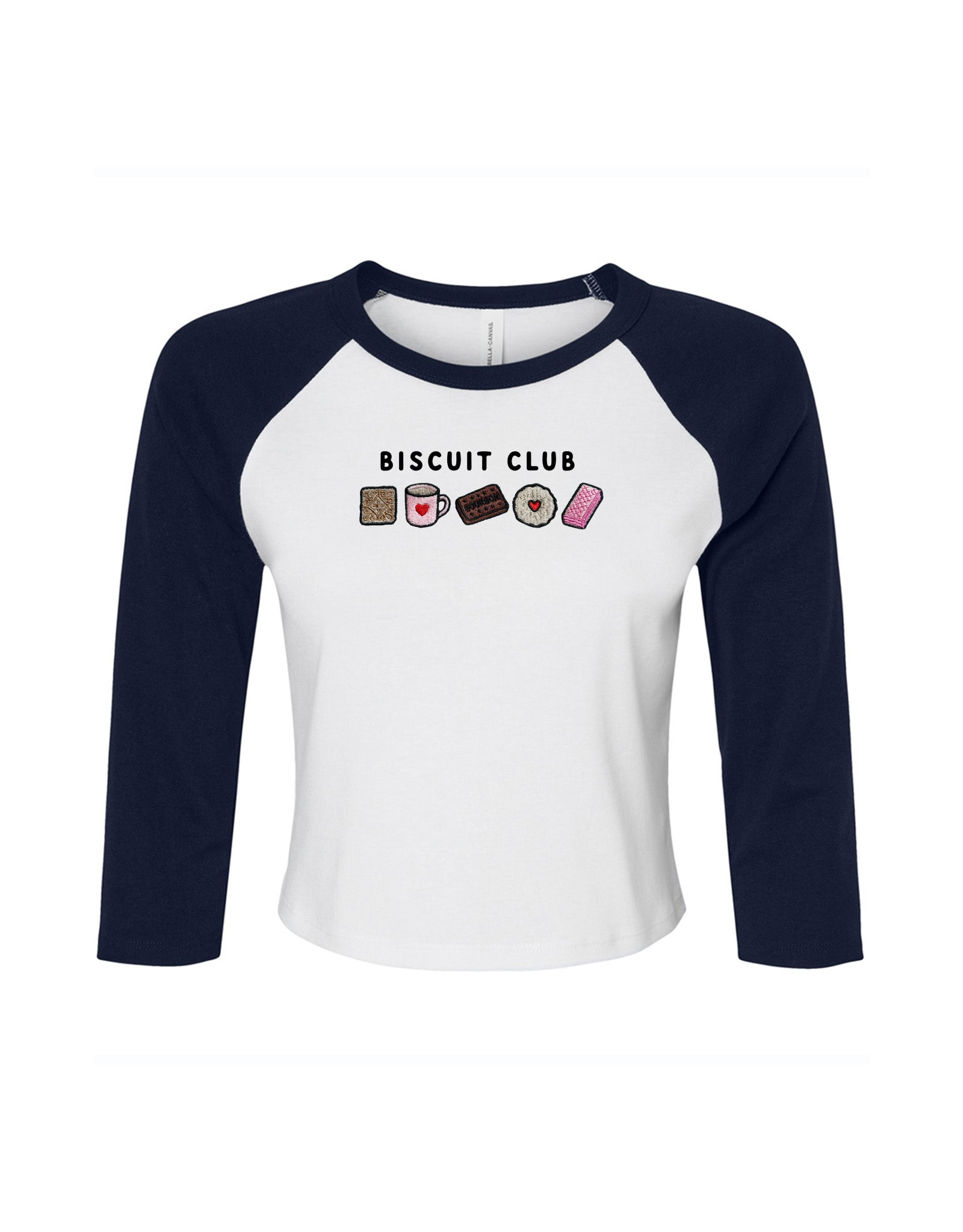 Biscuit Club Embroidered Micro Rib 3/4 Sleeve Tee