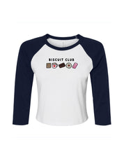 Biscuit Club Embroidered Micro Rib 3/4 Sleeve Tee