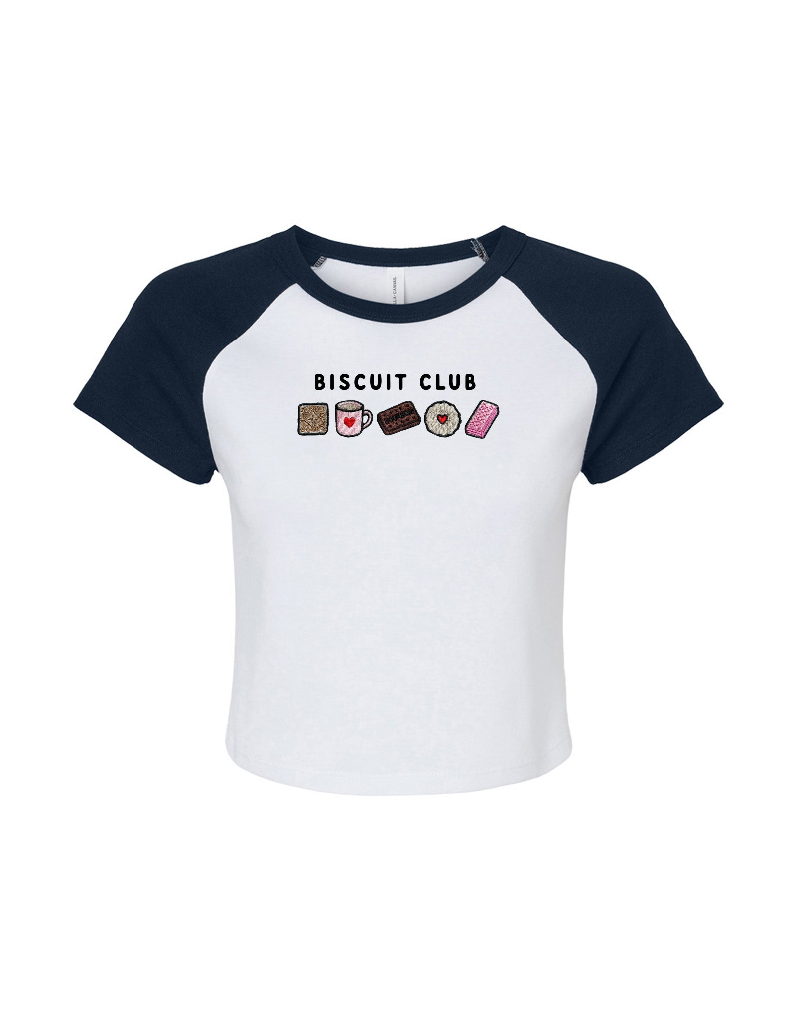 Biscuit Club Embroidered Micro Rib Raglan Baby Tee