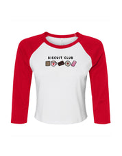 Biscuit Club Embroidered Micro Rib 3/4 Sleeve Tee