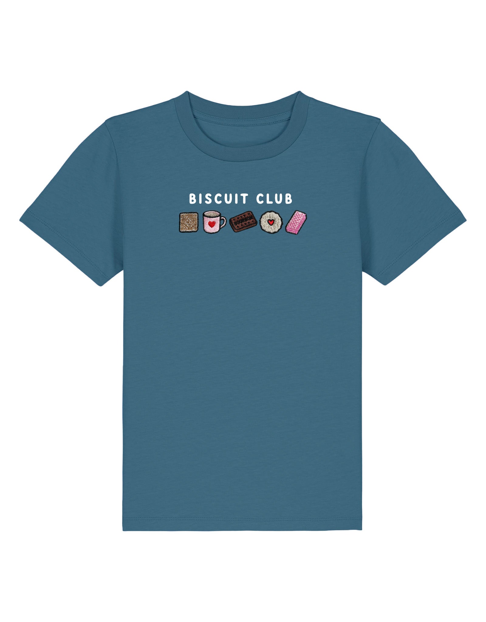Biscuit Club Embroidered Organic Cotton Childrens T-Shirt