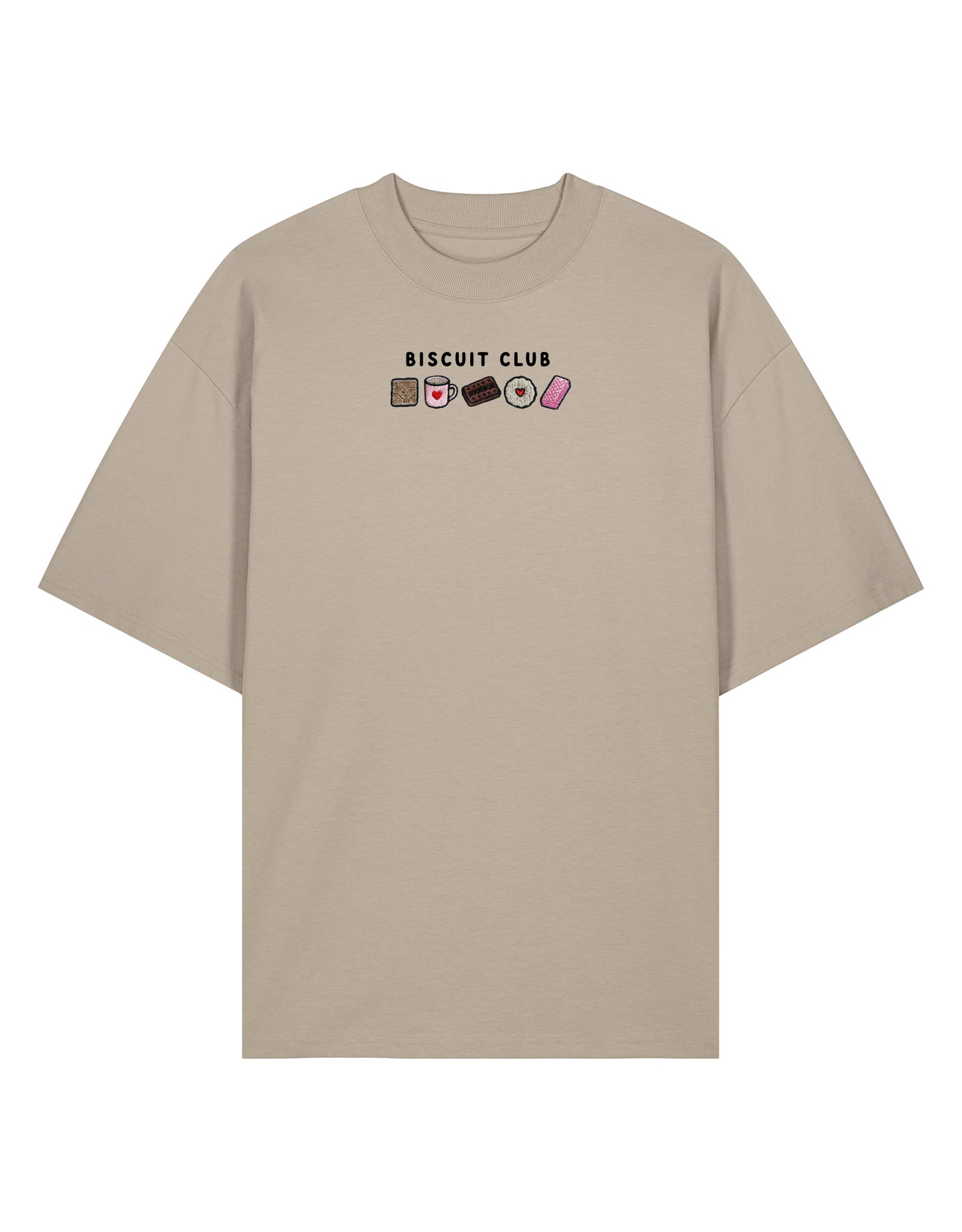 Biscuit Club Embroidered Oversized Organic Cotton Tee