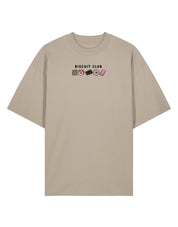 Biscuit Club Embroidered Oversized Organic Cotton Tee
