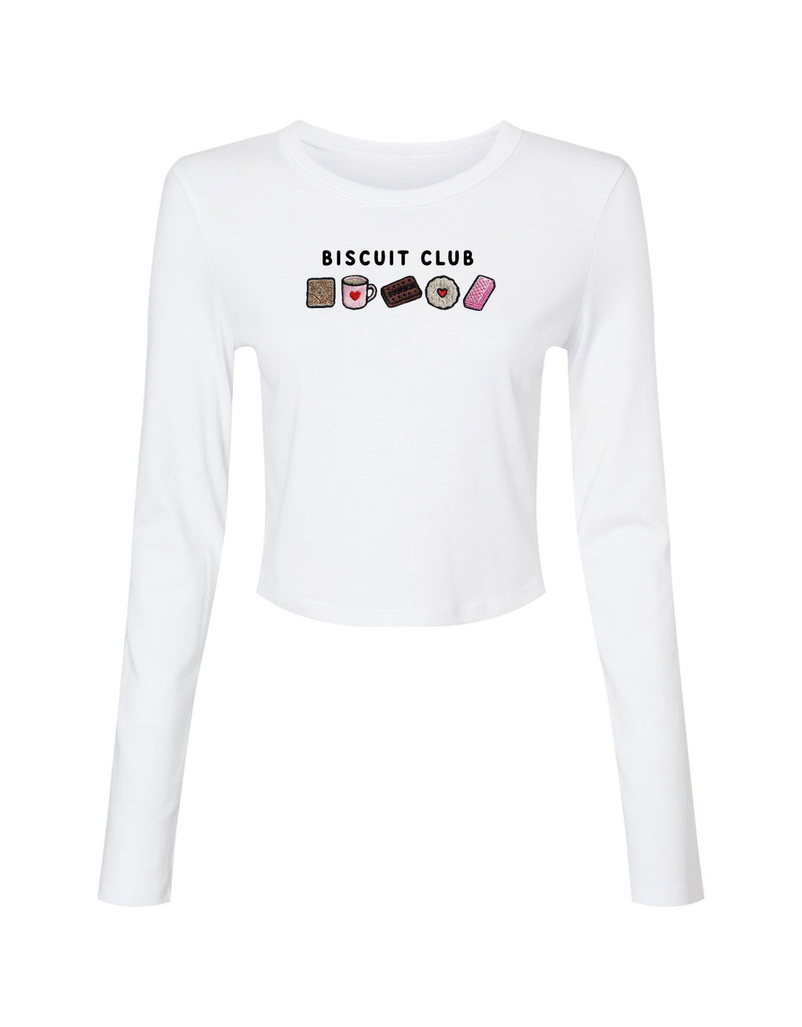 Biscuit Club Embroidered Micro Rib Long Sleeved Tee