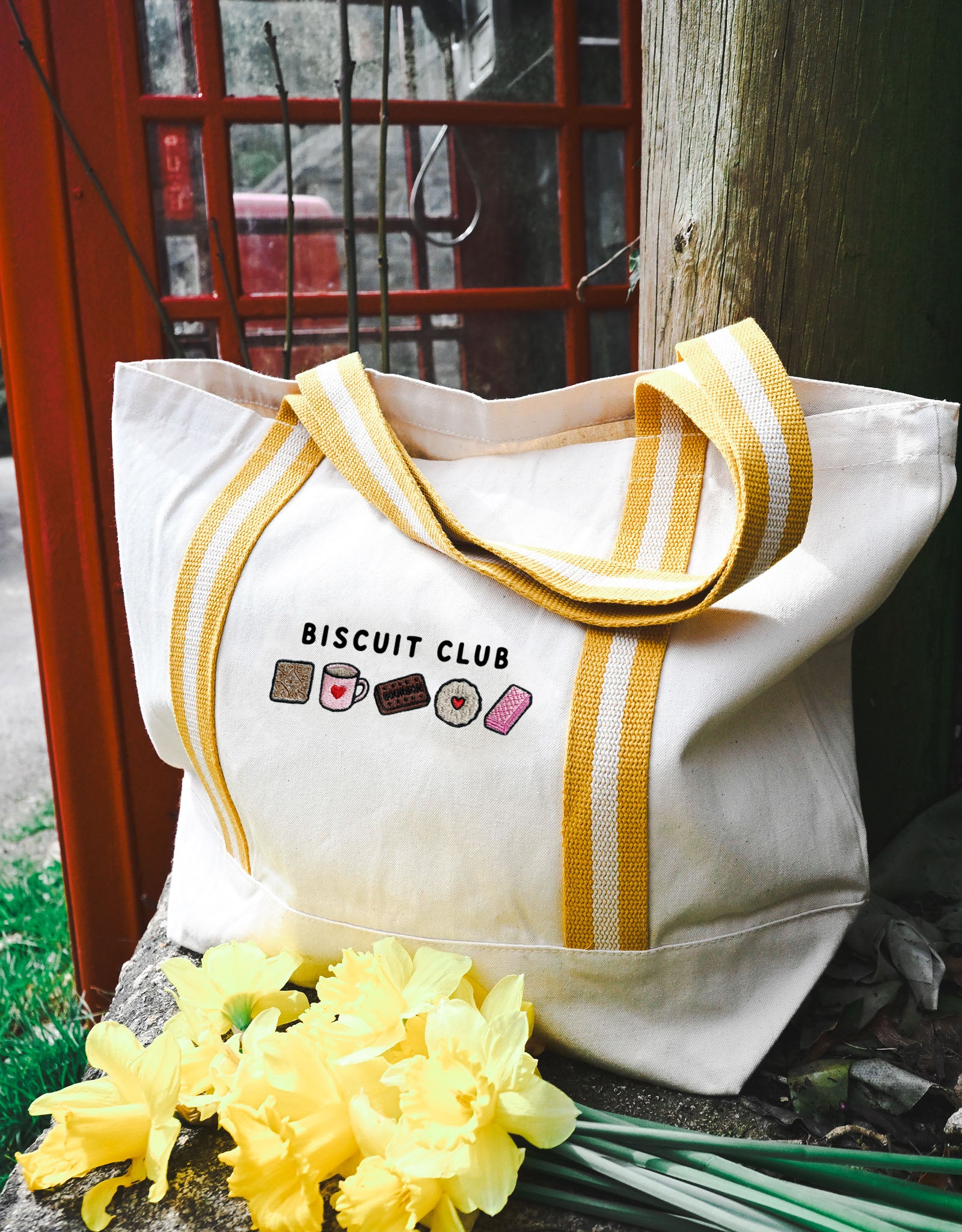 Biscuit Club Embroidered Boat Bag