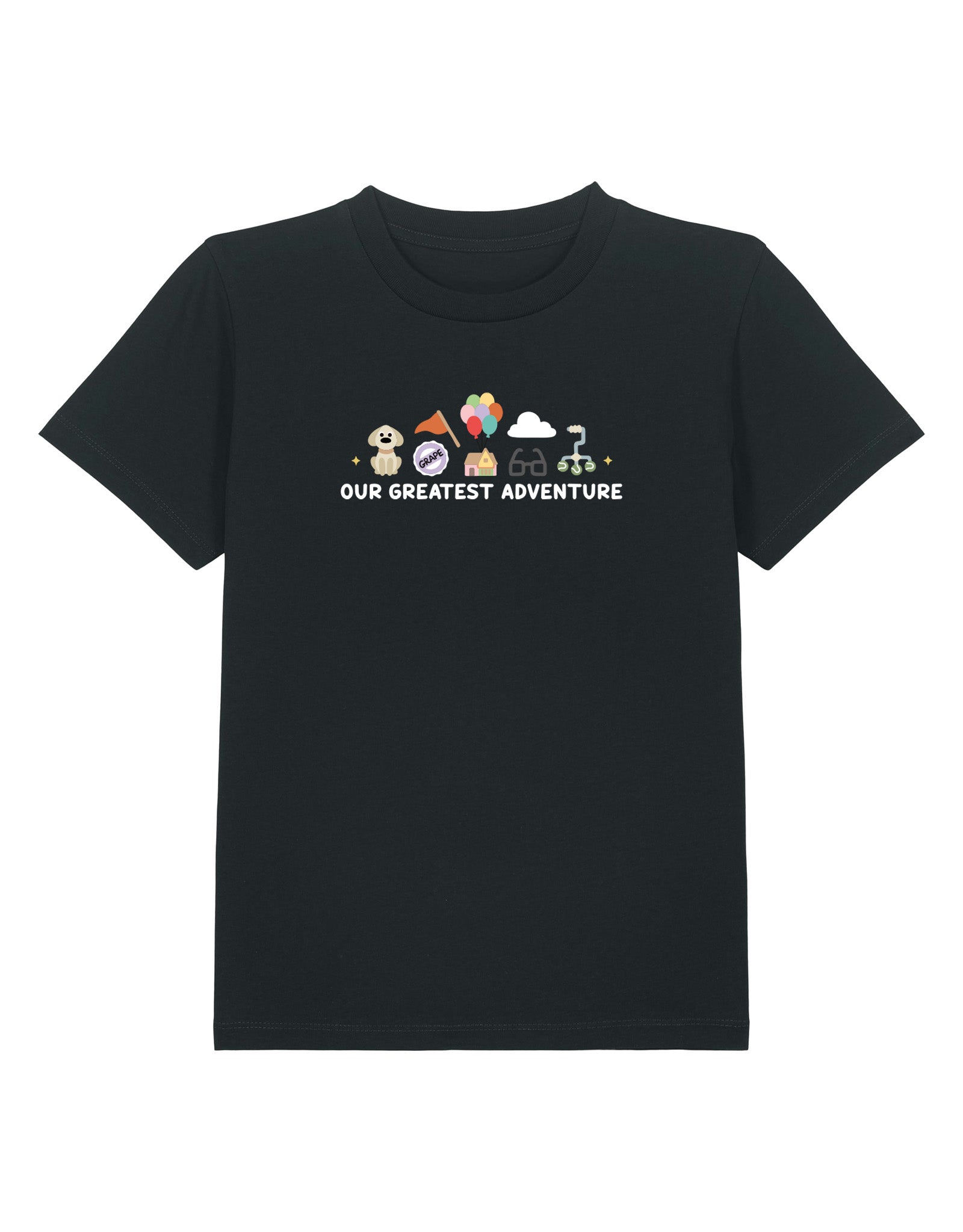 Up Embroidered Organic Cotton Childrens T-Shirt