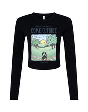Come Outside Printed Micro Rib Long Sleeved Tee