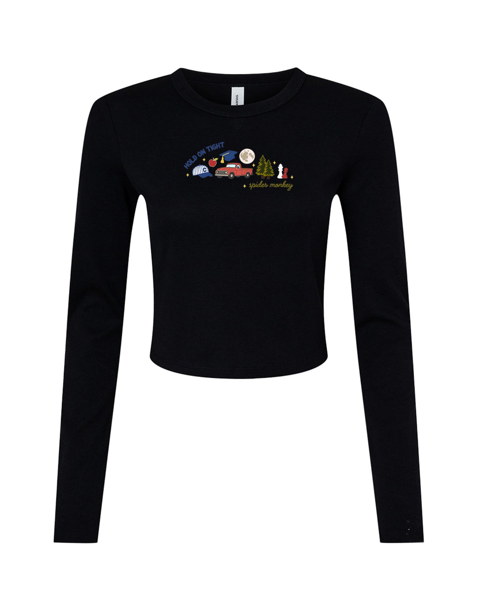 Forks Embroidered Micro Rib Long Sleeved Tee