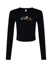 Forks Embroidered Micro Rib Long Sleeved Tee