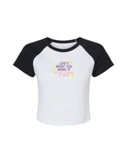 Hannah Lyrics Embroidered Micro Rib Raglan Baby Tee