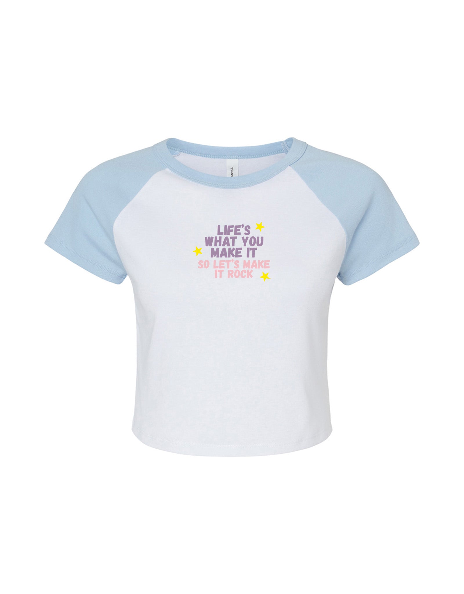 Hannah Lyrics Embroidered Micro Rib Raglan Baby Tee