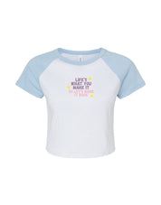 Hannah Lyrics Embroidered Micro Rib Raglan Baby Tee