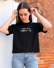 FREE BOOK: Book Club Embroidered Boxy Organic Cotton Tee