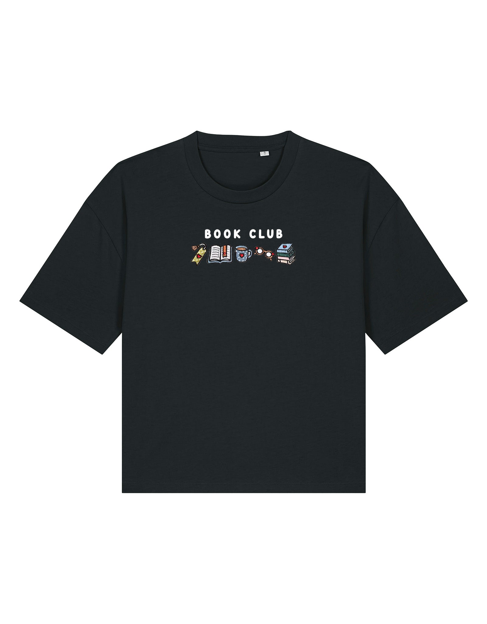 FREE BOOK: Book Club Embroidered Boxy Organic Cotton Tee