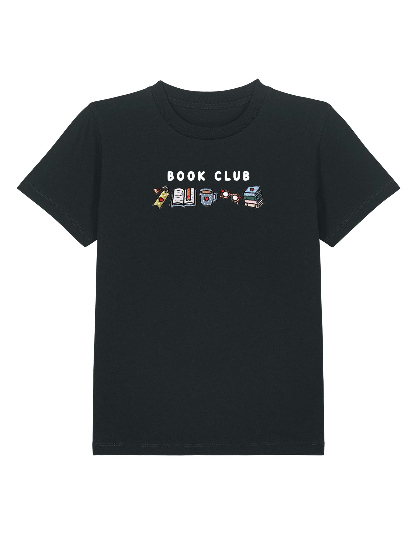 FREE BOOK: Book Club Embroidered Organic Cotton Childrens T-Shirt