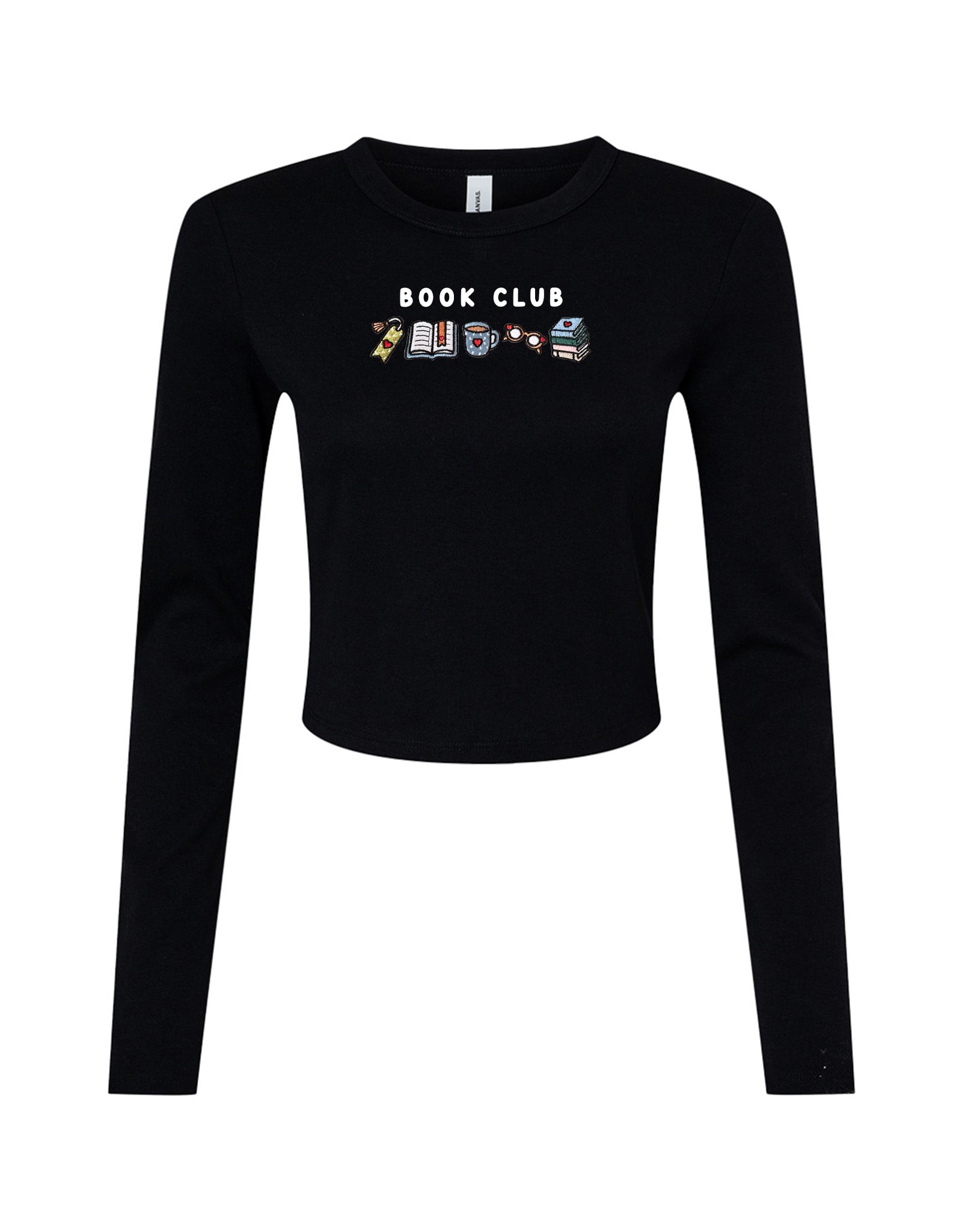 FREE BOOK: Book Club Embroidered Micro Rib Long Sleeved Tee