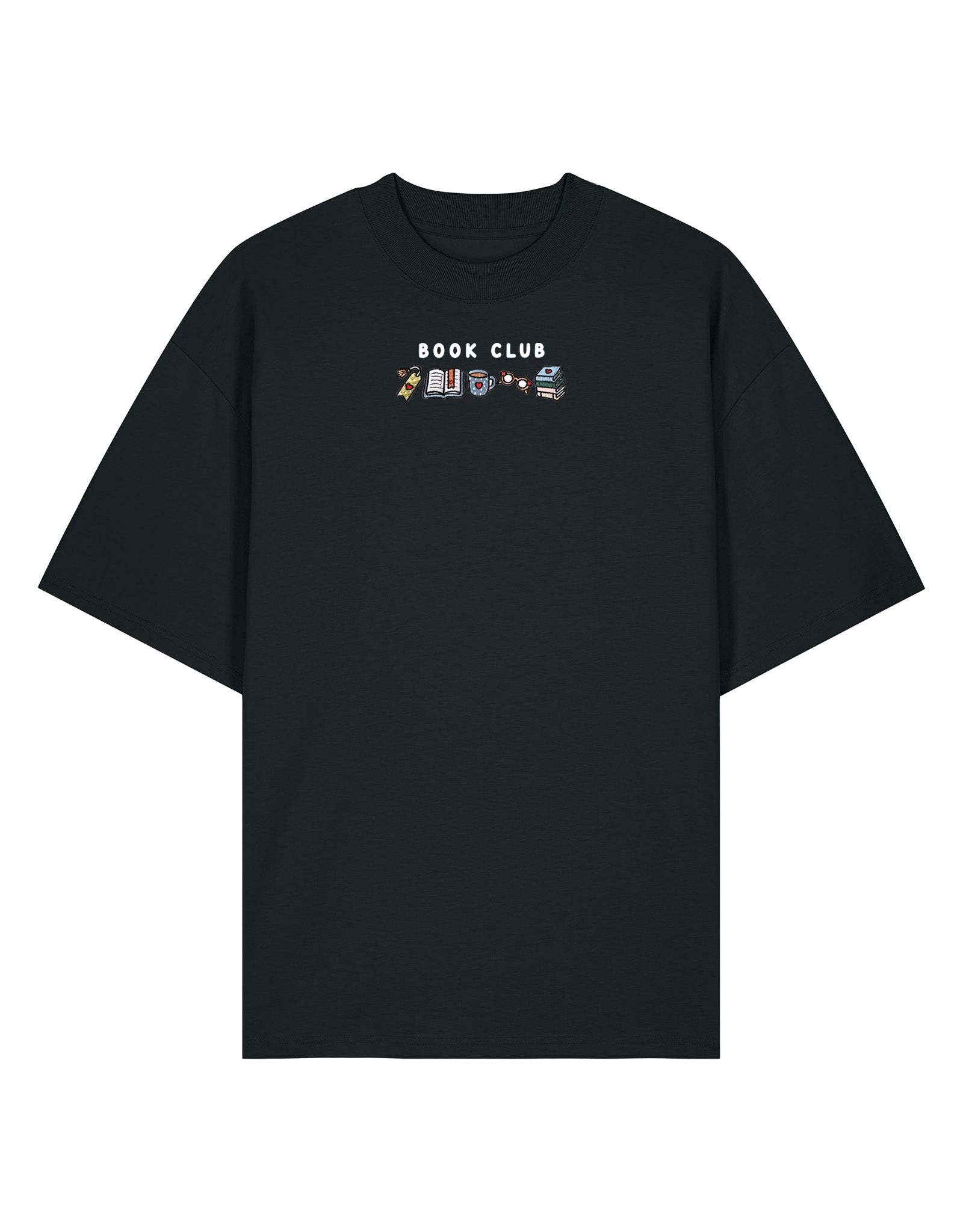 FREE BOOK: Book Club Embroidered Oversized Organic Cotton Tee