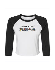 FREE BOOK: Book Club Embroidered Micro Rib 3/4 Sleeve Tee