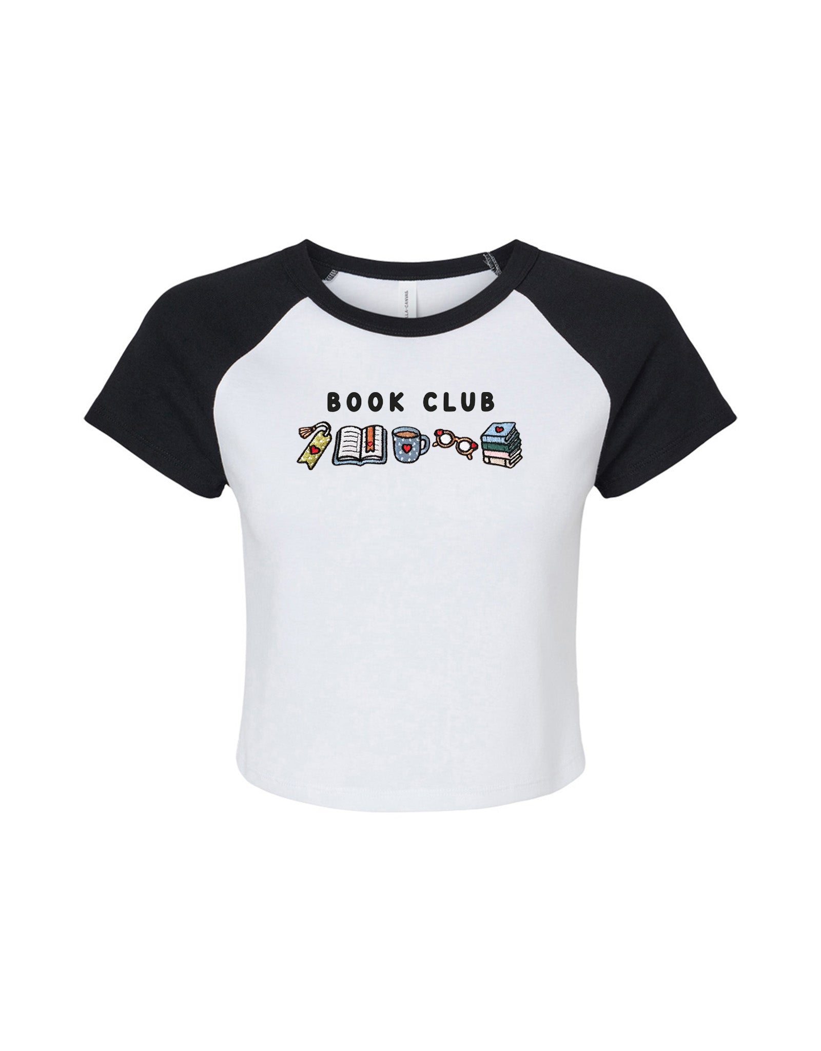 FREE BOOK: Book Club Embroidered Micro Rib Raglan Baby Tee