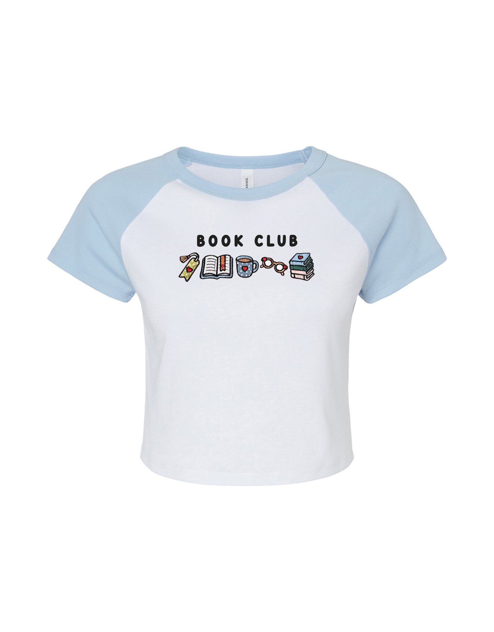 FREE BOOK: Book Club Embroidered Micro Rib Raglan Baby Tee