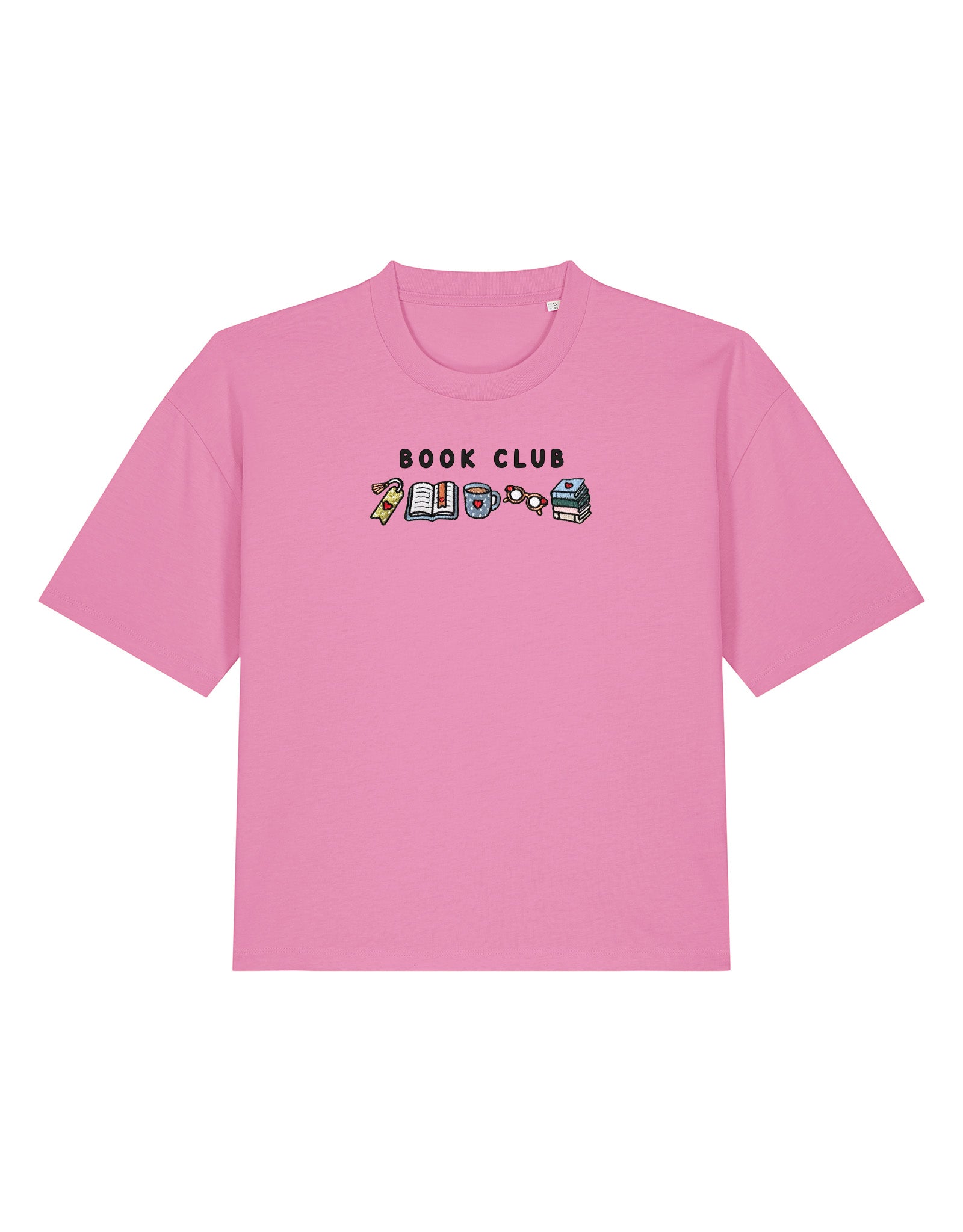 FREE BOOK: Book Club Embroidered Boxy Organic Cotton Tee