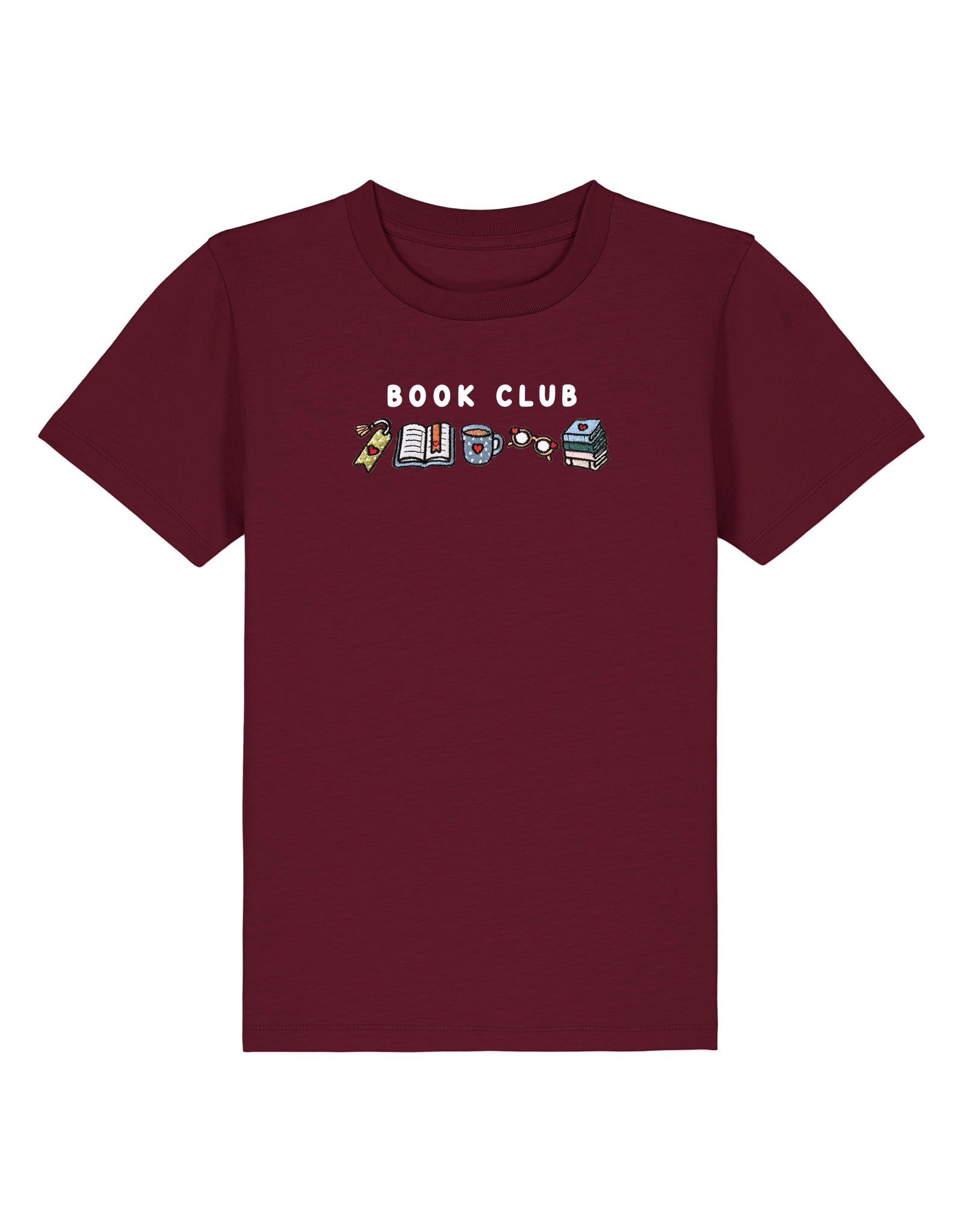 FREE BOOK: Book Club Embroidered Organic Cotton Childrens T-Shirt