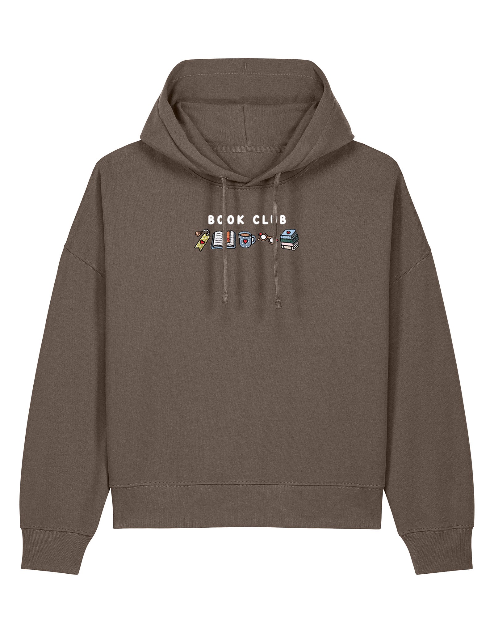 FREE BOOK: Book Club Embroidered Boxy Organic Cotton Hoodie