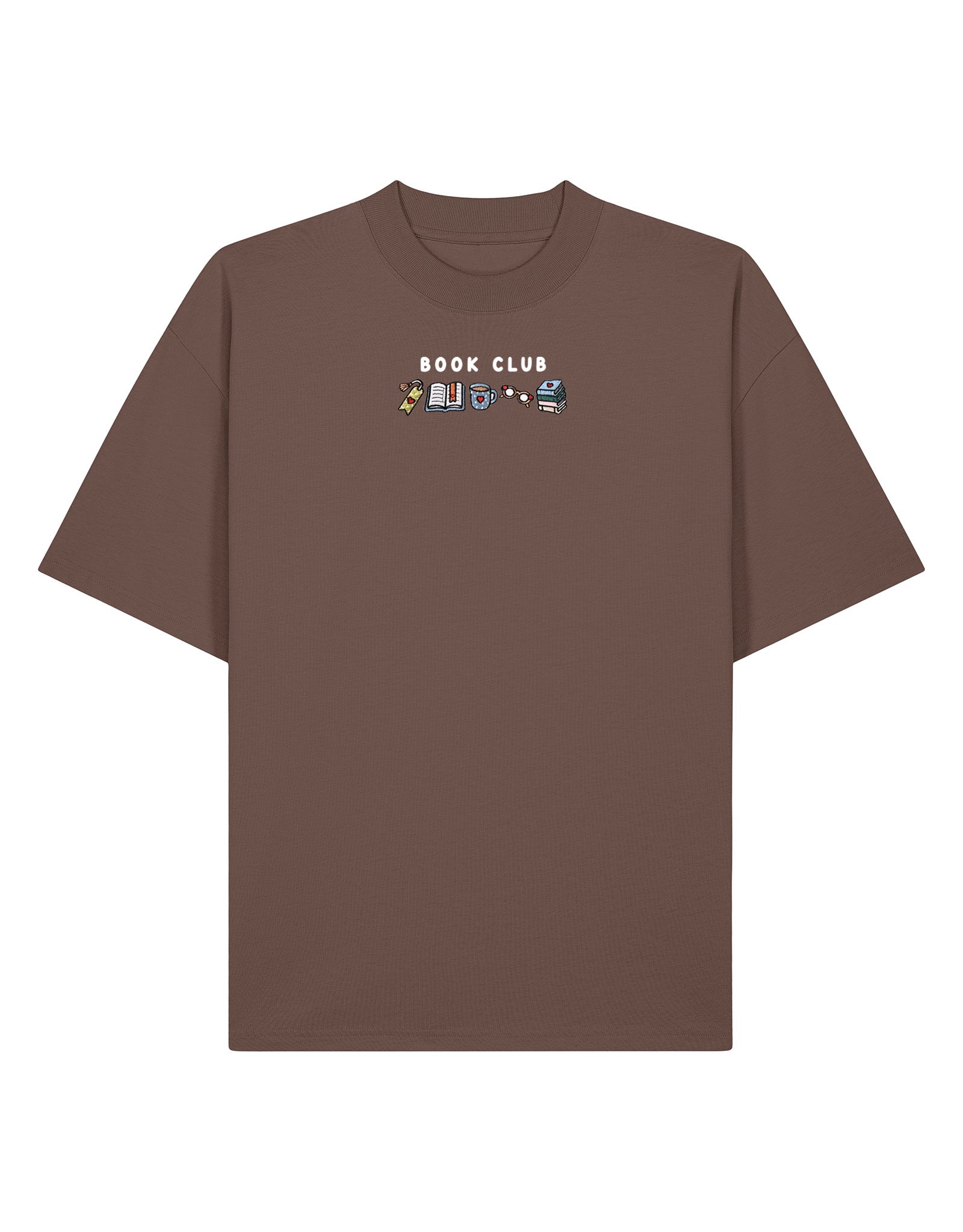 FREE BOOK: Book Club Embroidered Oversized Organic Cotton Tee