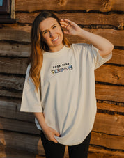 FREE BOOK: Book Club Embroidered Oversized Organic Cotton Tee
