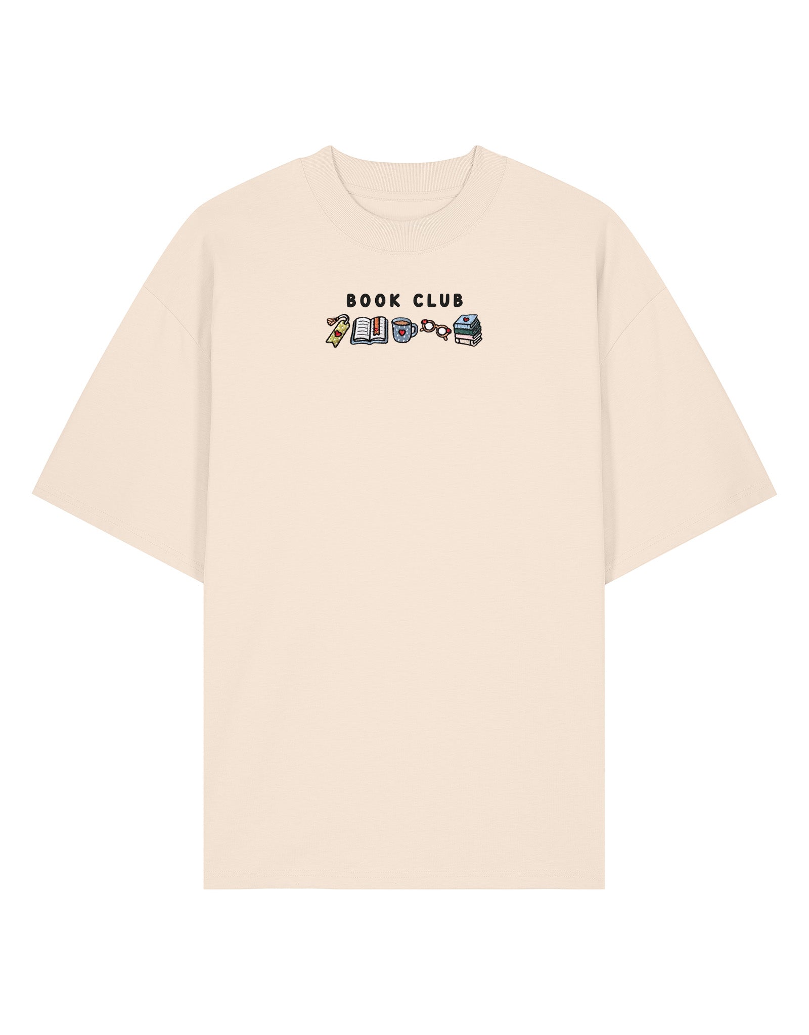 FREE BOOK: Book Club Embroidered Oversized Organic Cotton Tee