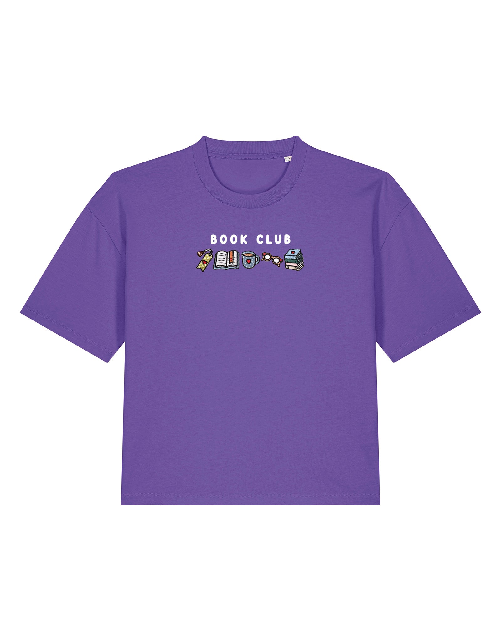 FREE BOOK: Book Club Embroidered Boxy Organic Cotton Tee