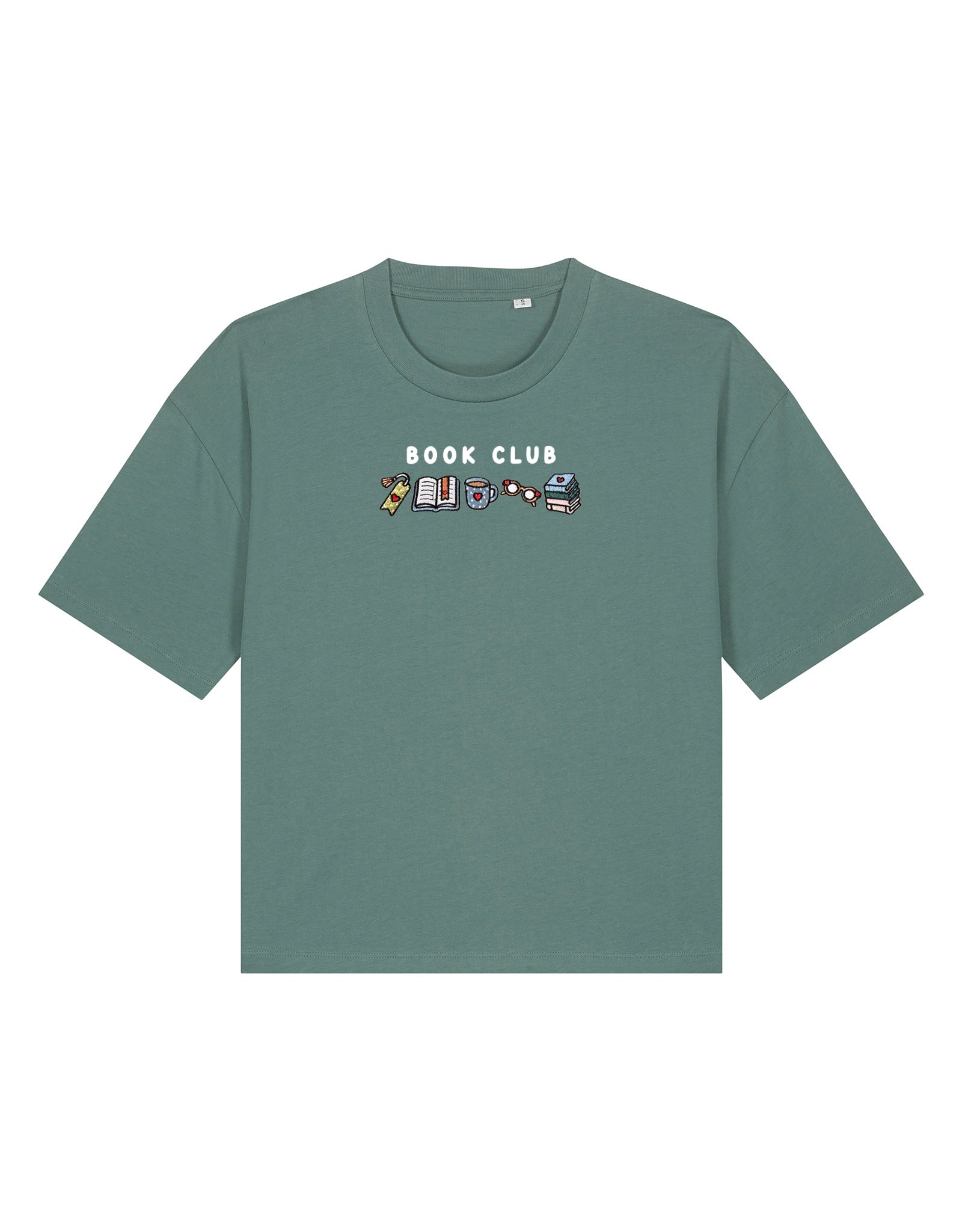 FREE BOOK: Book Club Embroidered Boxy Organic Cotton Tee