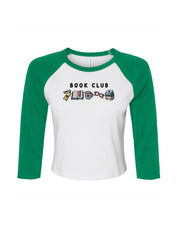FREE BOOK: Book Club Embroidered Micro Rib 3/4 Sleeve Tee